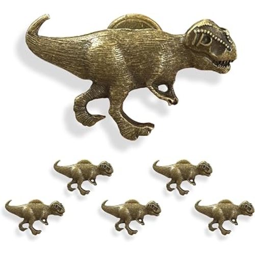 T-Rex Dinosaur Drawer Knobs 2.2 * 1.3" 6Pcs Cute&Cool 3D Dinosaur Cabinet Pulls, Jurassic Theme Dresser Knobs for Kids Room, Nursery, Playroom, Dinosaur Lovers with 2 Sizes of Screws