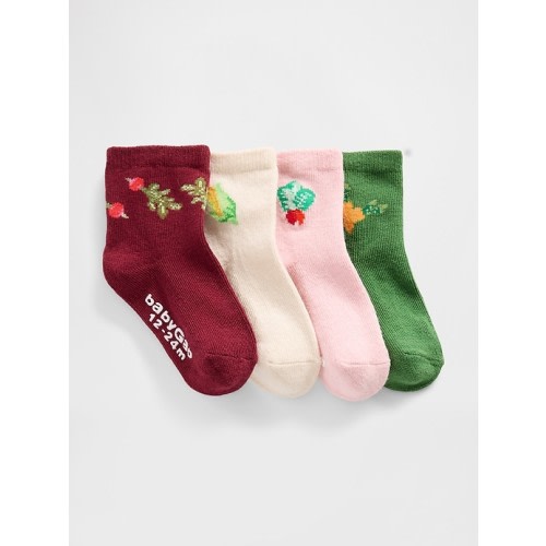 Baby & Toddler Quarter Crew Socks (4-Pack) | Gap