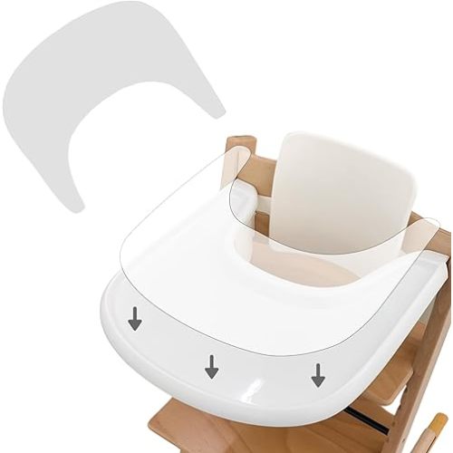 Suction Solver Sticker for Stokke Tripp Trapp Tray - Safe Adhesive Placemat Enhances Suction for Bowls, Plates, Toys, Baby High Chair (Tray Shape, 2pcs)