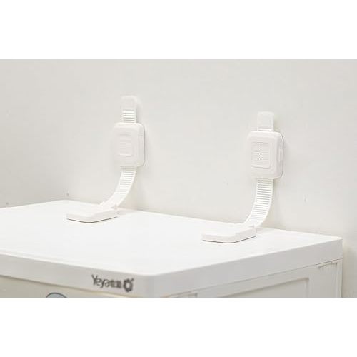 YEYA Upgraded No Drill Furniture Anchors for Baby Proofing, Anti-Tip Adjustable Straps, 4 Pack