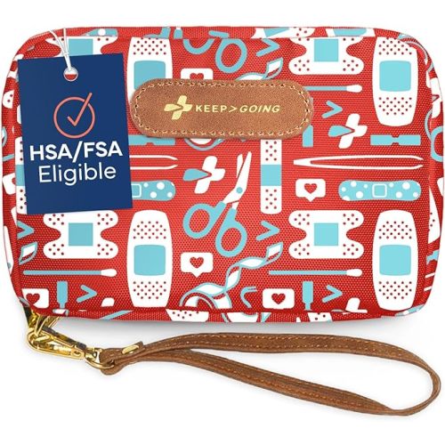 KeepGoing Travel First Aid Kit for Kids – 130 Pc. for Car, Home, Purse, Diaper Bag & Backpack with Latex-Free Bandages - Mini First Aid Kit Travel Size TSA-Approved