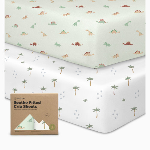 KeaBabies Soothe Fitted Crib Sheets - Roarsome, 2