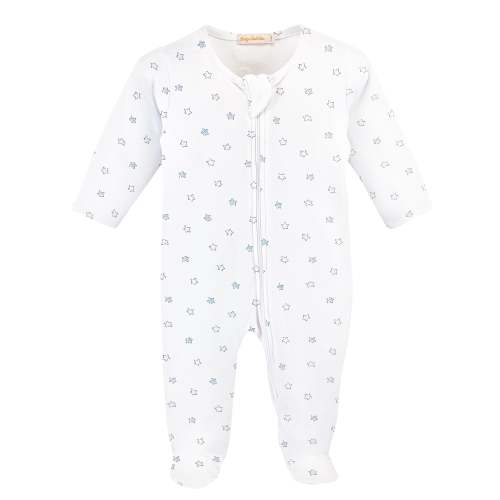 Blue Little Stars Zipped Footie