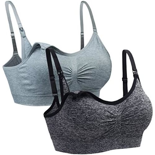 Suekaphin 2PACK Nursing Maternity Bra for Pregnancy Women Breastfeeding Comfortable Sleeping with Extenders