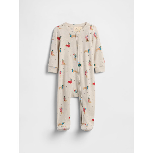 Baby Print Two-Way Zip One-Piece