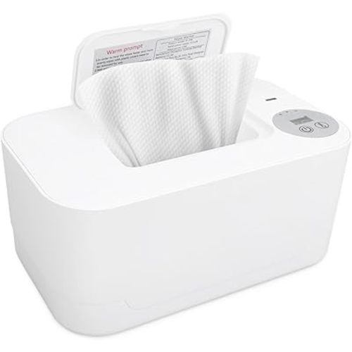 Chauffe-lingettes, distributeur de lingettes pour bébé, distributeur de lingettes humides pour couches, chauffe-lingettes humides avec veilleuse pour la maison, la voiture et les voyages, 3 réglages de température
