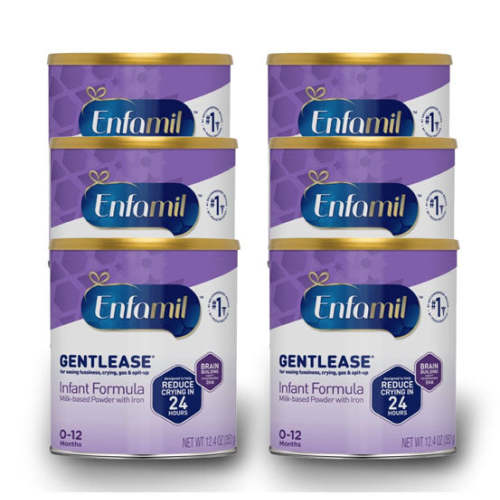 Enfamil Gentlease Infant Formula Milk Based With Iron -12.4 Oz (Pack of 6)