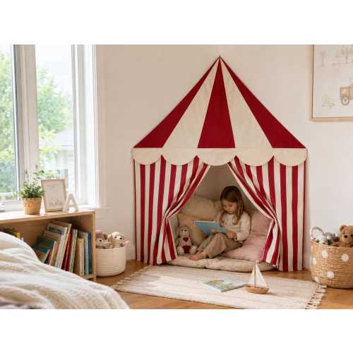 Kids Reading Corner Tent, Circus Play Tent, Montessori Play House, Cozy Reading Nook for Kids, Indoor Play Tent Gift
