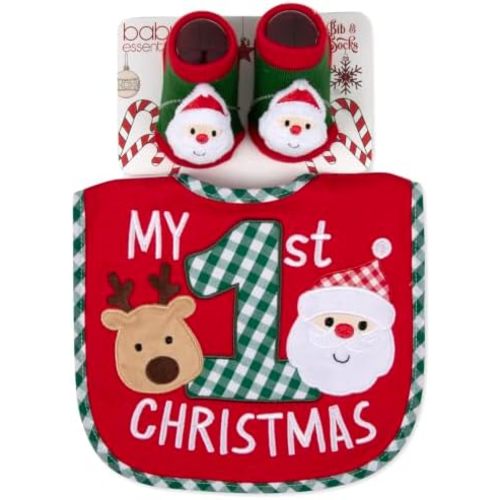 Baby Holiday Gift Sets, 2 Piece Infant Outfit Accessory Bib Set for First Birthday, Valentine's Day, Halloween, & Christmas