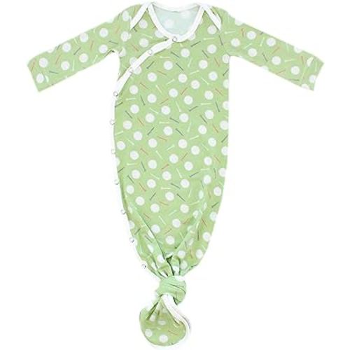 Copper Pearl Baby Gown - Knotted Newborn Sleepers for Baby Boy and Girl, Soft Stretchy Long Sleeve Infant Gowns with Bottom Tie and Hand Mittens, Perfect Hospital Coming Home Outfit (Bogey)