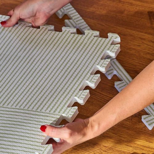 Lalo Sage Green Wickerwork 4x6 Baby Play Mat