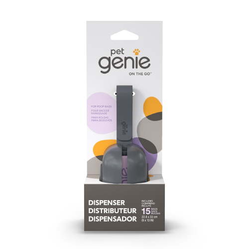 Pet Genie On the Go Dog Poop Bags Dispenser, Roll of 15 Lavender-Scented Bags Included