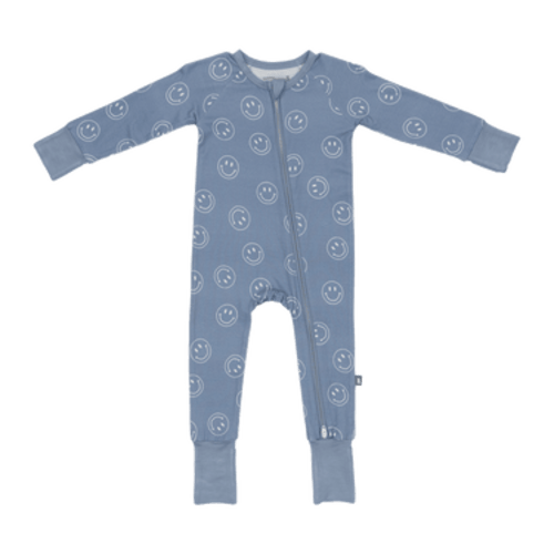 Bumbunny Baby | Convertible Footed Romper in Retro Smileys