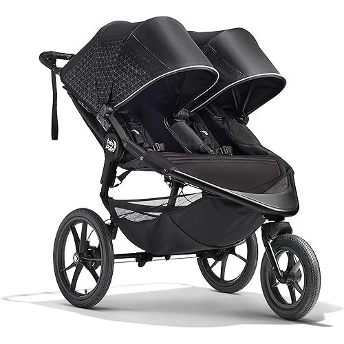 Baby Jogger Summit X3 Double Jogging Stroller Midnight Black Buggy for Two Smooth Ride for Walking or Jogging Compact Fold Increased Airflow All-Terrain Air Filled Tires and All-Wheel Suspension