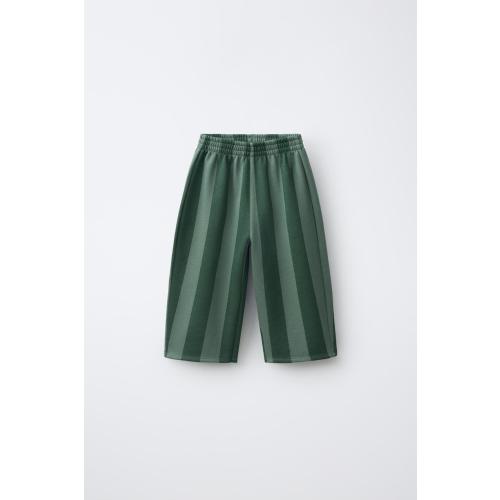 STRIPED BALLOON PANTS - Mid-green | ZARA United States
