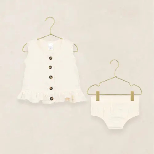 Ruffle Tank + Bloomer Set - Cream