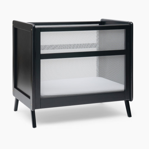 Halo 2-in-1 Breathable Mesh Convertible Mini Crib with Mattress - Black