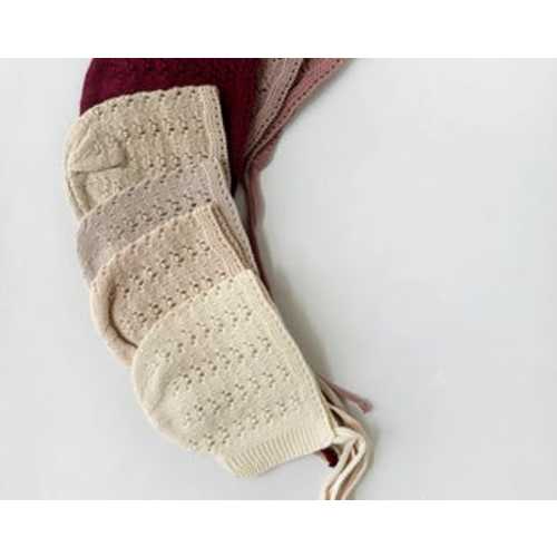 Knit Baby Bonnet| Cotton Crochet Look Hat | Jamie Knitted - Etsy