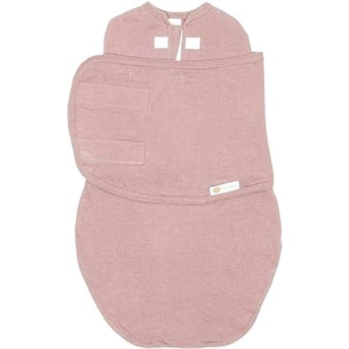 embé 2-Way Starter Baby Swaddle, Newborn Swaddle Sack, Zip, Hook & Loop Baby Wrap, Hip Healthy, Infant, 6-14 lbs, 0-3 Months - Guava