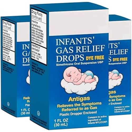 Puregen Labs Infants Gas Relief Drops Stomach Relief Gas for Infants, Babies and Toddlers | Simethicone 20mg Gas Relief Drops | Safe for Newborns, Dye Free Formula - 1 Fl Oz (3 Pack)