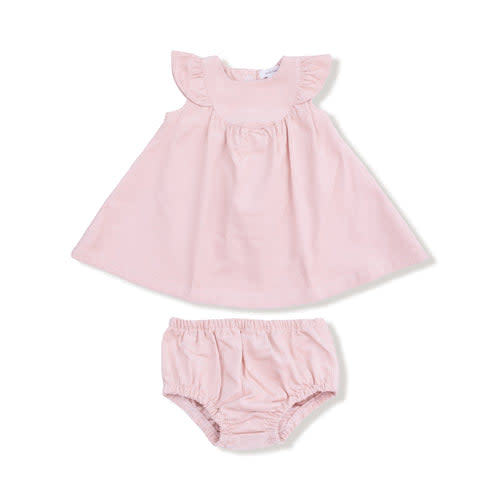 Veiled Pink - Scoop Yoke with Ruffle Dress + Bloomer – Angel Dear