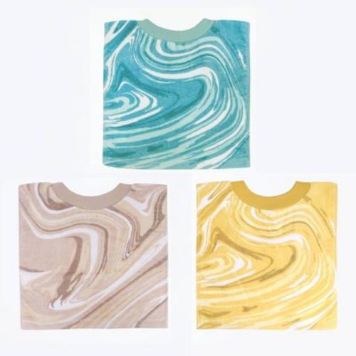 Neat Solutions Printed Pullover Toddler Bib Set - Neutral Marble - 3pk