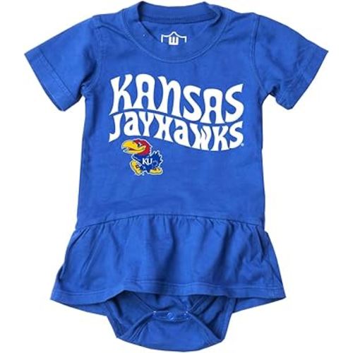 Wes and Willy College Sports Fan Baby Girls Ruffle Hopper Romper