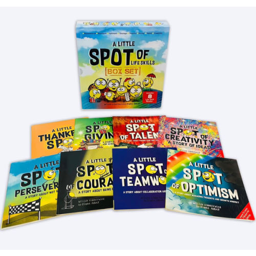 A Little SPOT of Life Skills 8 Book Box Set (Books 17-24: Courage, Perseverance, Teamwork, Talent, Thankful, Optimism, Creativity, & Giving)