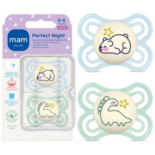 MAM Perfect Night Pacifier 0-6m - 2pk - Boy