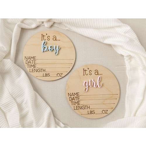 Surprise Gender Reveal Sign, It's A Boy Announcement, It's A Girl, Birth Stat Sign, Baby Name Sign, Gender Reveal Idea, Baby Shower Gift