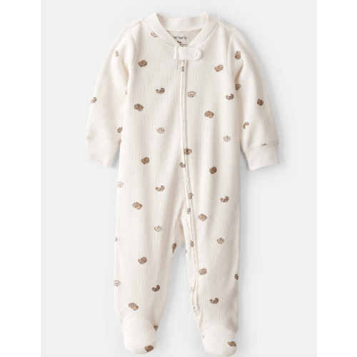 Baby Pastry Print Cotton Long-Sleeve Snug Fit Sleep & Play Pajamas - Cream | Carter's