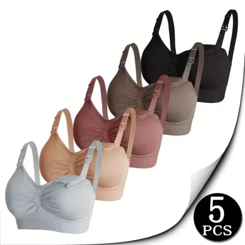 5pcs pack maternity nursing bras pregnant postpartum front - Temu