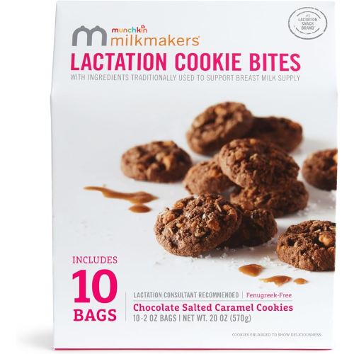 Munchkin Milkmakers Lactation Cookie Bites, Chocolate Salted Caramel, 10 Ct