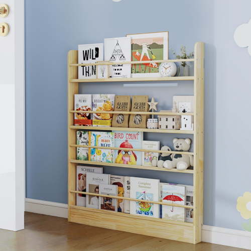 Petoto 4-Tier Behind The Door Bookshelf, Behind The Door Storage Shelf for Study Living Room Bedroom Playroom