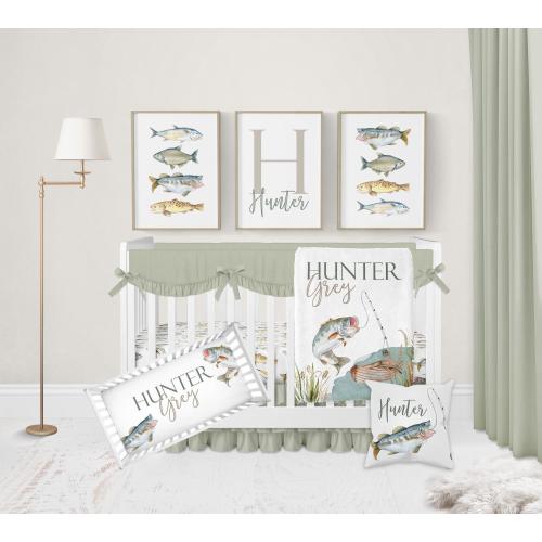 Fishing Crib Bedding Set Boy, Baby Boy Crib Bedding Set, Fishing Nursery Decor, Fishing Baby Bedding Crib Sets Boy, Hunting Crib Sheets Boy