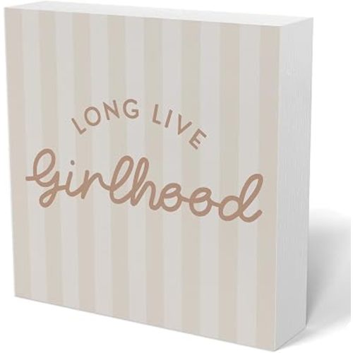 Girls Room Decor，Long Live Girlhood Woodne Sign Decor