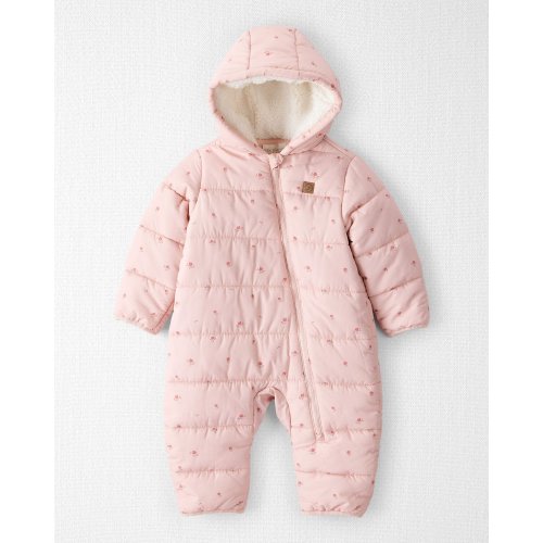 Baby Girl 1-Piece Snowsuit Made with Recycled Materials in Blush Petals Print - Little Planet | Carter's