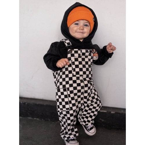 Classic Checkered Overalls - Black | Little Trouble