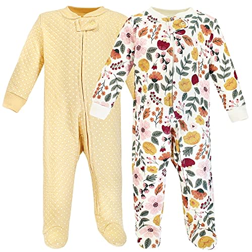 Hudson Baby Baby Girls' Premium Quilted Zipper Sleep and Play