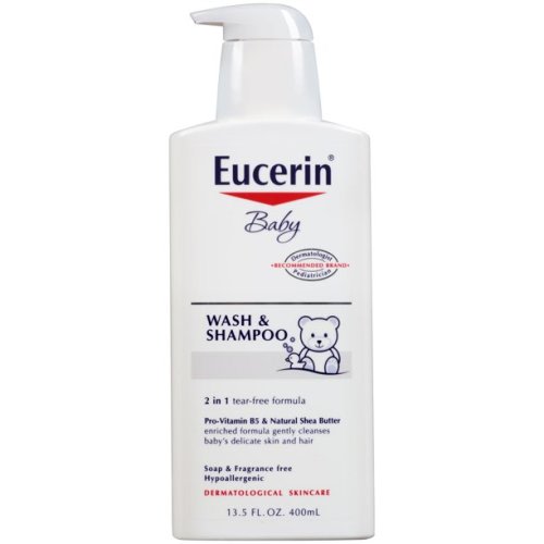 Eucerin Baby Wash and Shampoo Unscented 13.5 fl. oz. Pump