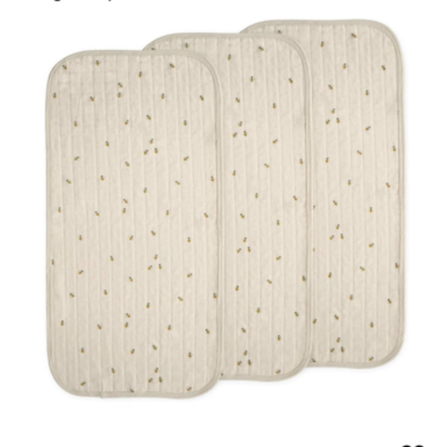 mushie Water Repellent Changing Pad Liners | Made with Organic Cotton | Set of 3 (Bees Combo)