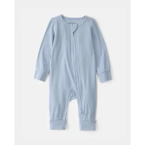 Baby Boy 2-Way Zip PurelySoft Sleep & Play Pajama - Blue | Carter's