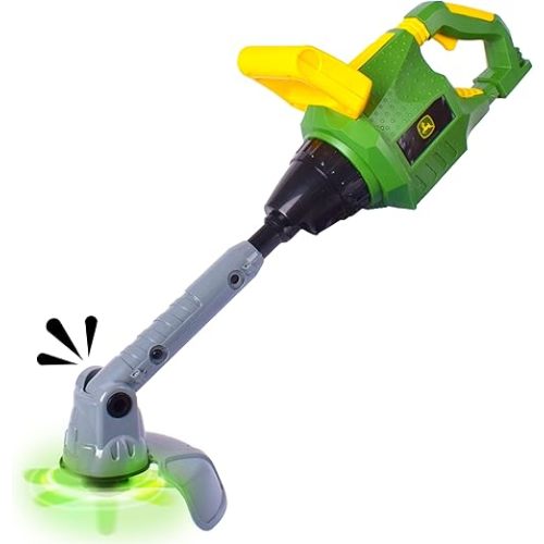 John Deere Power Tools Weed Trimmer - Construction Tool Toy with Lights and Sounds | Realistic Pretend Play Set for Kids - Sunny Days Entertainment