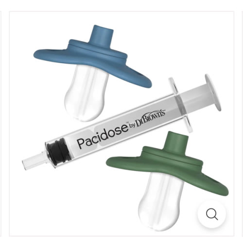 Dr. Brown's PaciDose Liquid Medicine Pacifier with Syringe - Two Stages - 0-6m and 6-18m - 2-Pack
