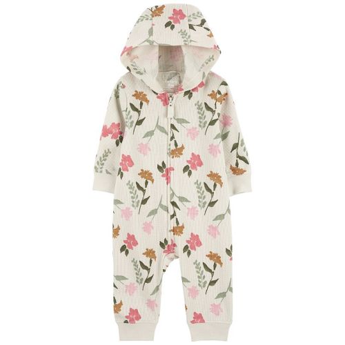 Baby Girl Carter's Floral Hooded Long Sleeve Jumpsuit