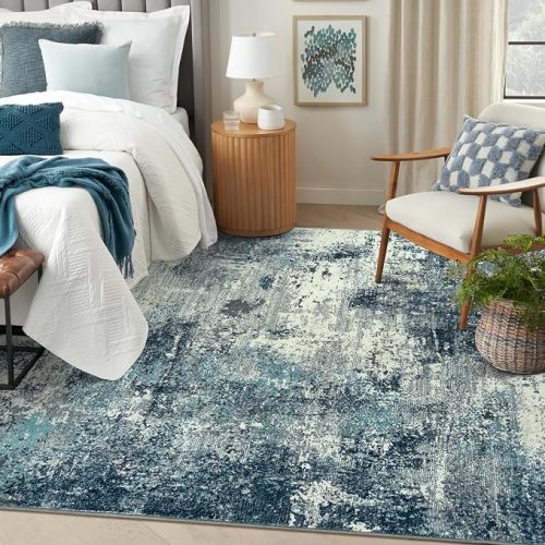 Lahome Green 6x9 Area Rugs Boho Washable Rugs for Living Room, Modern Abstract Rugs for Bedroom, Ombre Non-Slip Throw Dining Room Rug Carpet for Playroom Office Nursery(6'x9',Green)