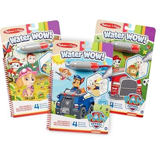 Melissa & Doug Water Wow! Paw Patrol Mess Free Coloring Book, Reusable Water-Reveal Activity Pad, 3-Pack, Skye, Chase, Marshall, Travel Toys, Party Favors, for Toddlers & Kids Ages 3+