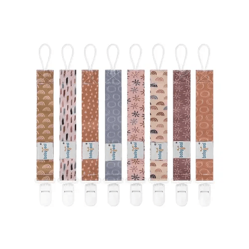 Babygoal Pacifier Clips 8 Pack, Pacifier Holder Clips for Baby Boys and Girls Fits for Most Pacifier, Binkie Styles & Baby Teethers & Toys and Gift-Neutral Color 8PB25