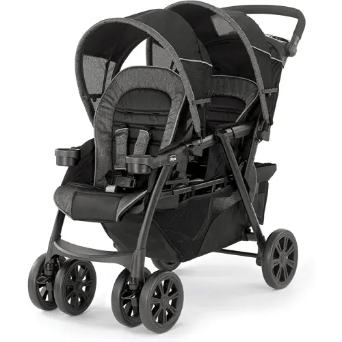 Chicco Cortina Together Double Stroller - Minerale | Black/Silver