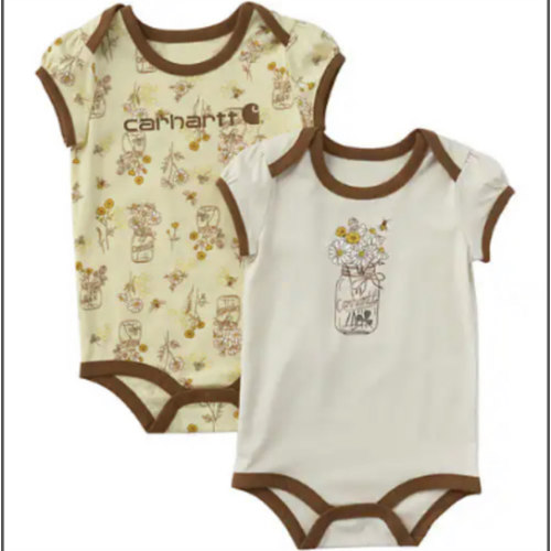 Girls' 2-Piece Short Sleeve Bee Print Bodysuit Set (Baby) | T-Shirts Under $35 | Carhartt